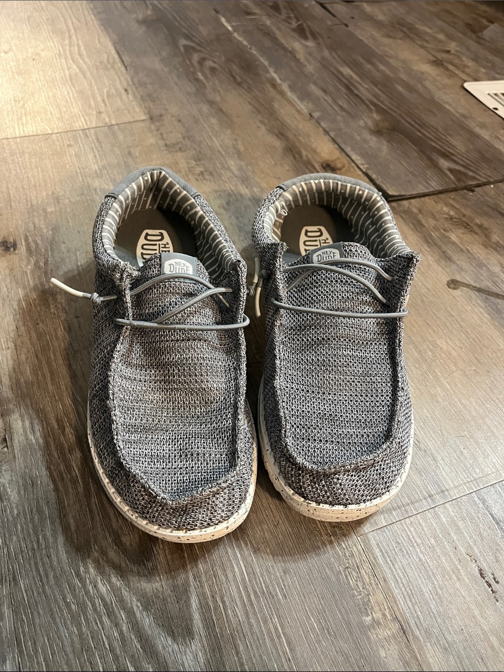 Hey Dude Knit Slip-On Shoes in Gray and Charcoal Never Worn!
